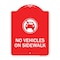 Signmission Designer Series Sign-No Vehicles on Sidewalk, Red & White Aluminum Sign, 18" x 24", RW-1824-23551 A-DES-RW-1824-23551 - alternate 1